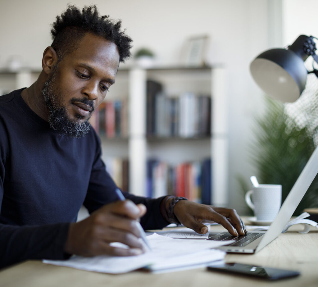 Man working at home