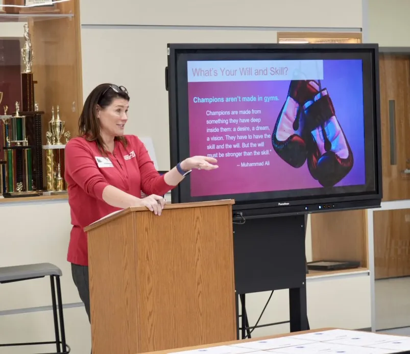 Carrieanne Holt discussing how "will" and "skill" play a role in having a successful financial future.