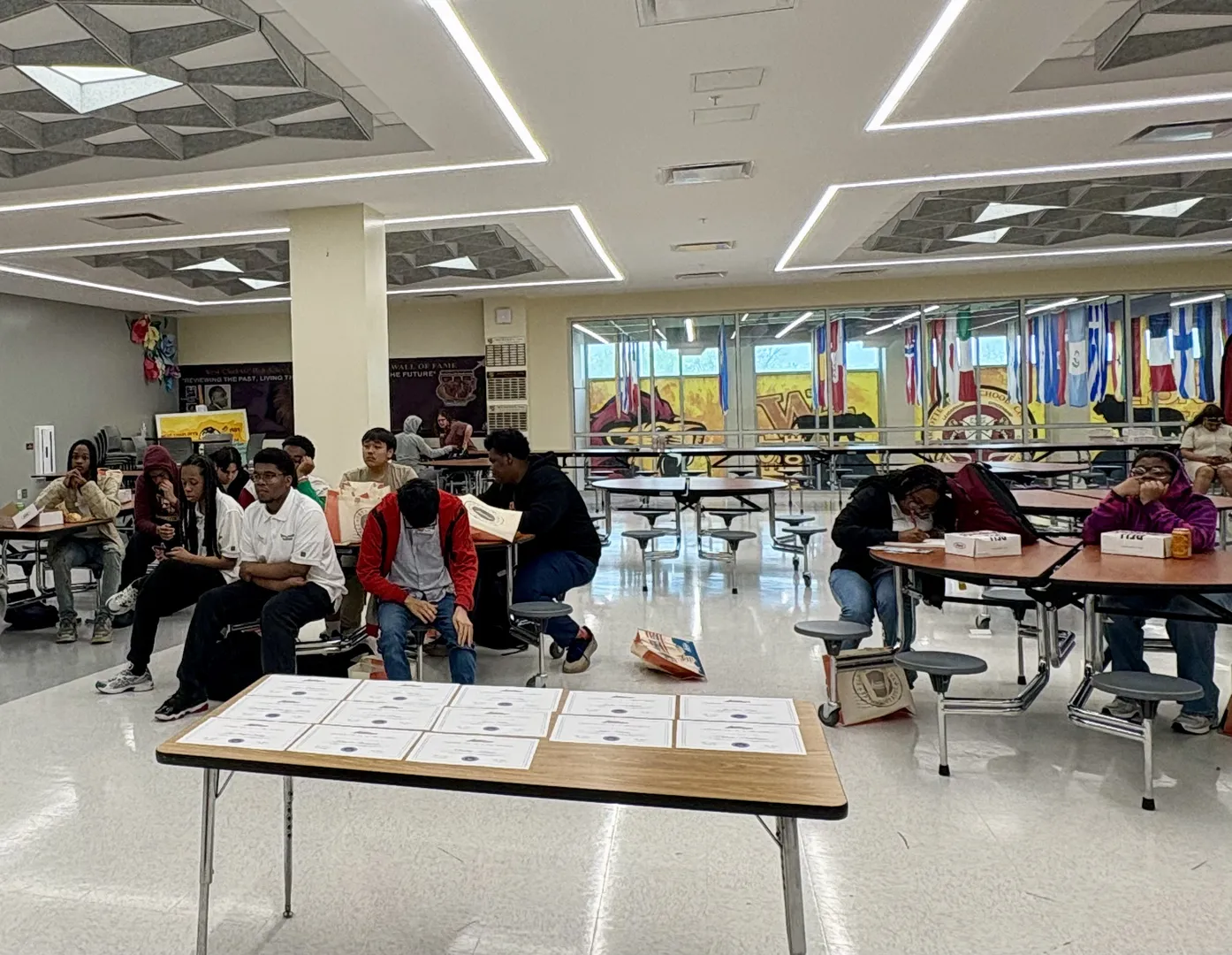 WCHS students in the Flight Forward program listening to the lesson.